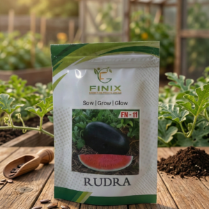 Rudra F1 hybrid watermelon seeds dark green oval fruit