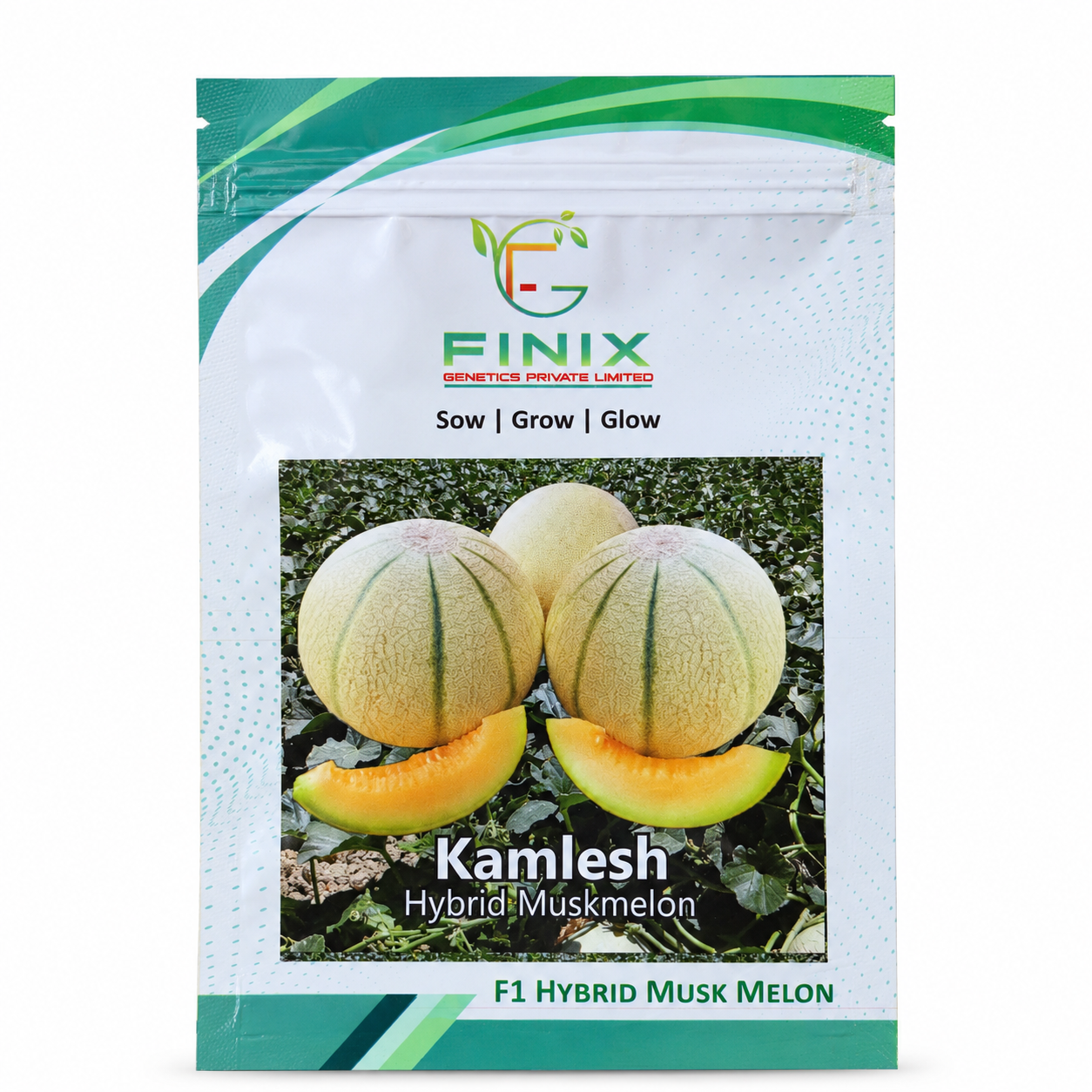 Kamlesh F1 Hybrid Muskmelon Seeds packet